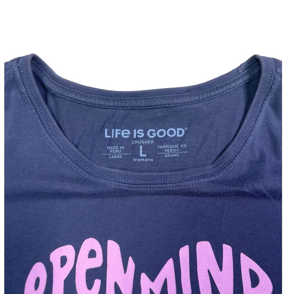 Life is Good Women T-shirt Open Mind Kind Heart Stronge Spirit Crusher Tee L - Picture 4 of 10